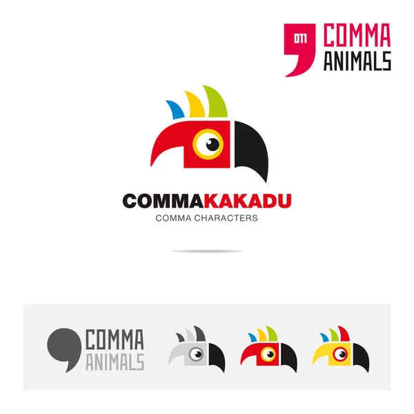 Kakadu Djur Konceptet Ikonuppsättning Och Moderna Varumärke Identitet Logotyp Mall — Stock vektor
