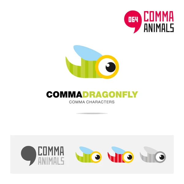 Conjunto Iconos Concepto Animal Libélula Plantilla Logotipo Identidad Marca Moderna — Archivo Imágenes Vectoriales