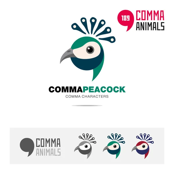 Peacock Vogel Concept Pictogrammenset Moderne Merk Identiteit Logo Sjabloon App — Stockvector