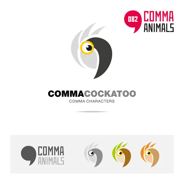 Conjunto Ícones Conceito Animal Cockatoo Modelo Logotipo Identidade Marca Moderna Ilustração De Stock