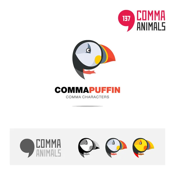 Puffin Bird Concept Icon Set Modern Brand Identity Logo Template Διανυσματικά Γραφικά