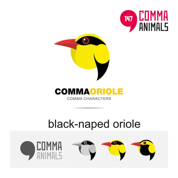 Oriole Pássaro Conceito Ícone Conjunto Modelo Logotipo Identidade Marca Moderna Vetor De Stock