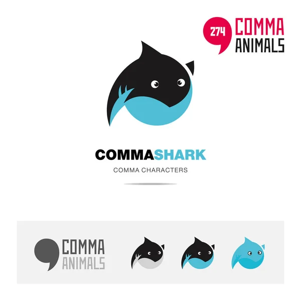 Conjunto Ícones Conceito Animal Tubarão Modelo Logotipo Identidade Marca Moderna Ilustração De Stock