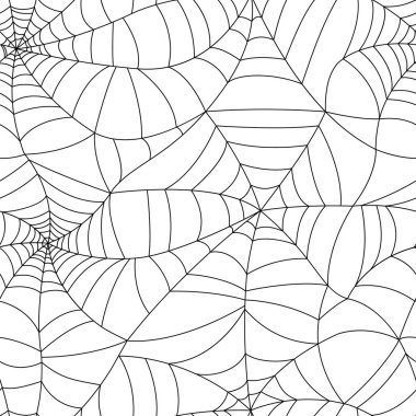 Seamless örümcek web desen. Vektör çizim ile siyah spiderweb.