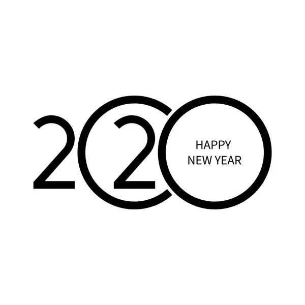 2020 boldog új évet címke tervezés — Stock Vector