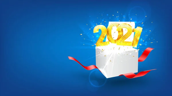 2021 Ευτυχισμένο Νέο Έτος Πανό Διακοπών Εικονογράφηση Διάνυσμα Χρυσούς Αριθμούς — Διανυσματικό Αρχείο