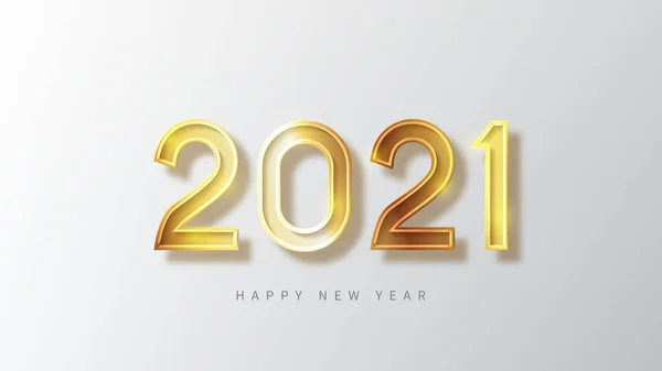 2021 Felice Anno Nuovo Banner Festivo Illustrazione Vettoriale Con Simbolo — Vettoriale Stock