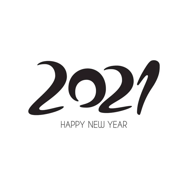 2021 Ευτυχής Νέο Έτος Σχεδιασμού Σημάδι Εικονογράφηση Διάνυσμα Μαύρο Ετικέτα — Διανυσματικό Αρχείο