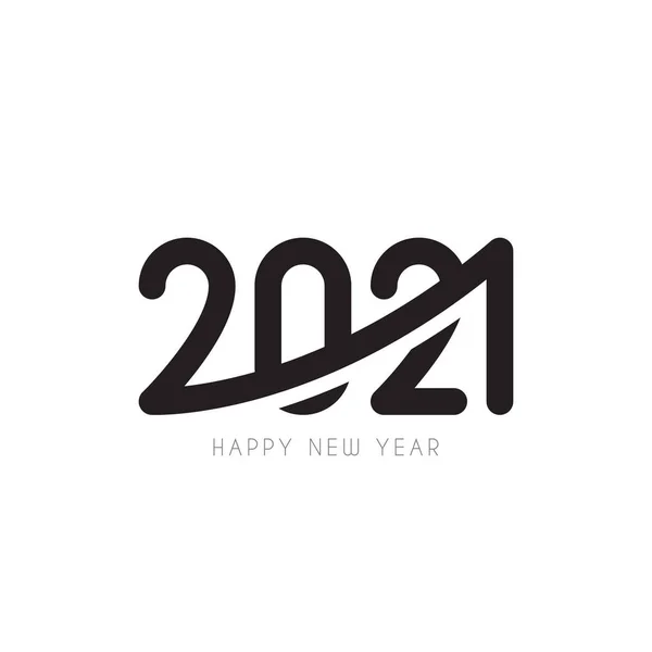 2021 Boldog Évet Szimbólum Design Vektor Illusztráció Fekete Ünnep Címke — Stock Vector