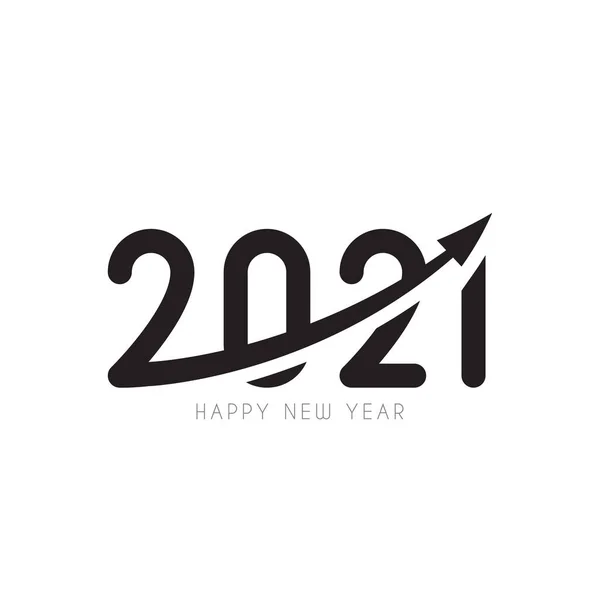 2021 Boldog Évet Jel Design Vektor Illusztráció Fekete Ünnep Címke — Stock Vector