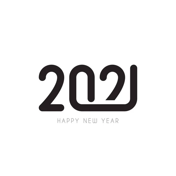 2021 Boldog Évet Ikon Design Vektor Illusztráció Fekete Ünnep Címke — Stock Vector