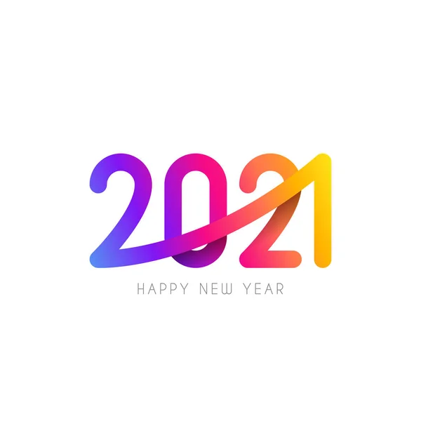 2021 Heureuse Nouvelle Année Signe Design Illustration Vectorielle Avec Étiquette — Image vectorielle