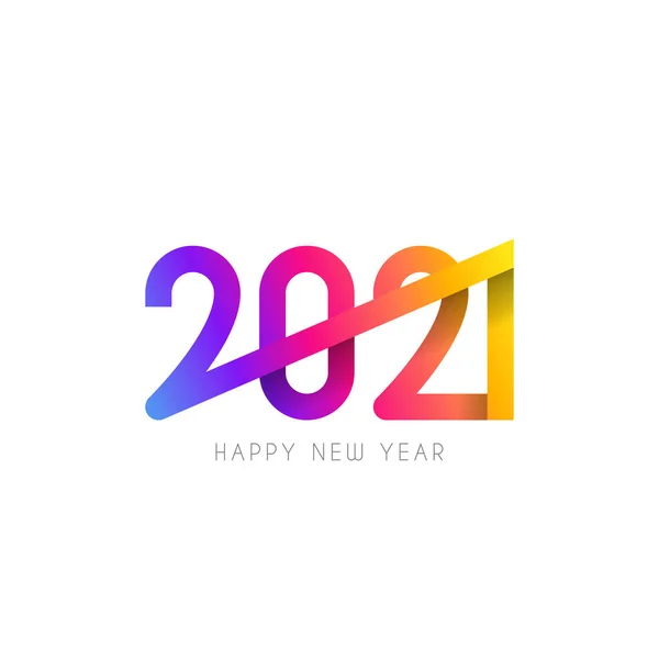 2021 Heureux Nouveau Symbole Année Design Illustration Vectorielle Avec Étiquette — Image vectorielle