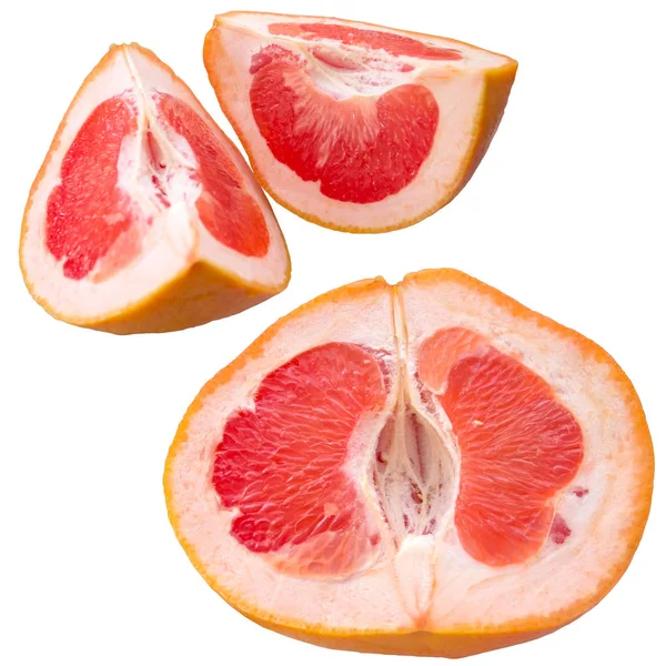 Polovina Grapefruitu Bílém Pozadí — Stock fotografie