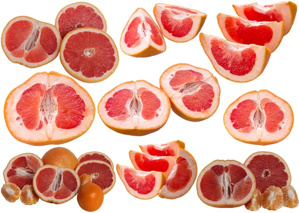 Polovina Grapefruitu Bílém Pozadí — Stock fotografie