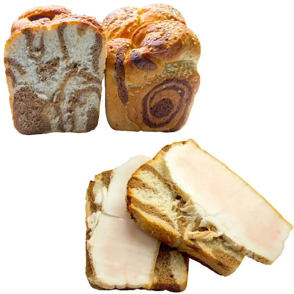 Ekmek Tatlı Izole Tahıl Yemek Sıcak Doğal Lezzetli Kabuk Bütün — Stok fotoğraf