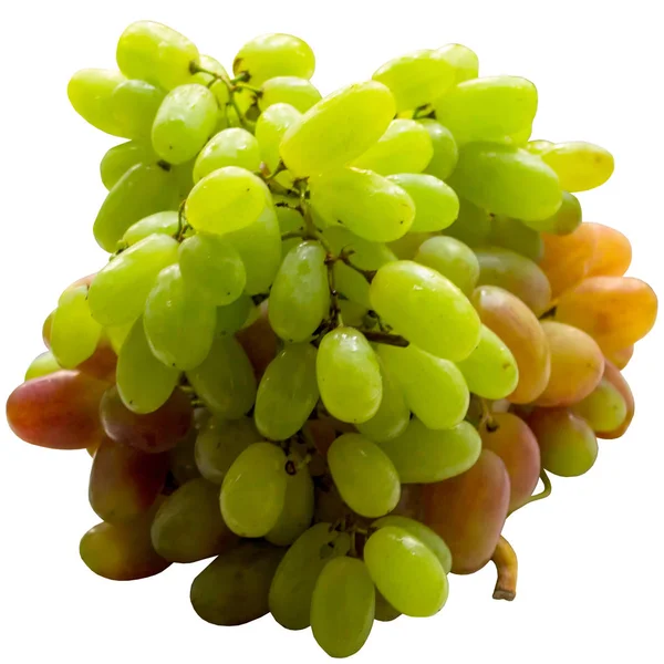Pojedyncze Białe Klastra Żywności Owoców Kilka Świeże Soczyste Dojrzałe Zielony — Zdjęcie stockowe