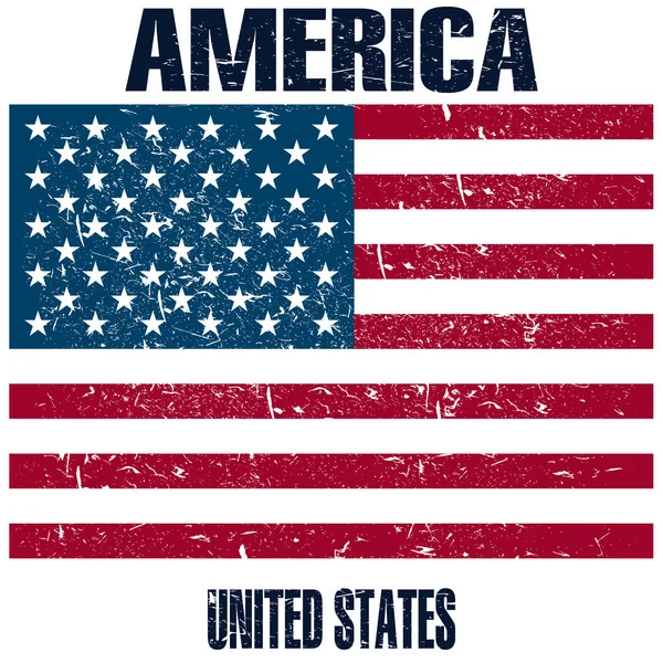 Flaga Amerykański Stany Zjednoczone Ameryki Wektor Stany Zjednoczone Ameryka Kraju — Wektor stockowy