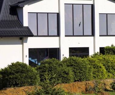 Ana sayfa, modern, dış, lüks, inşaat, ön, lüks, pencere, konut ev.