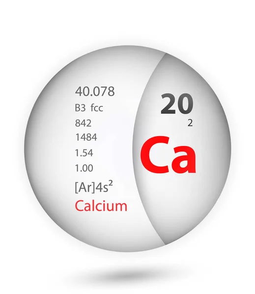 Calcium Icon Badge Style Periodic Table Element Calcium Icon One — Stock Vector