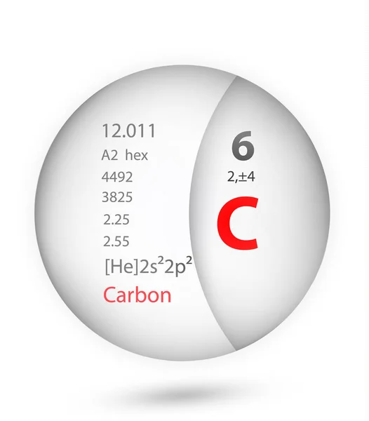 徽章样式的碳图标 周期性表元素碳图标 一个化学标志集合图标可以用于在白色背景上的 — 图库矢量图片