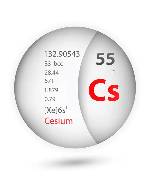 在徽章样式的铯图标 周期表元素铯图标 一个化学标志集合图标可以用于在白色背景上的 — 图库矢量图片