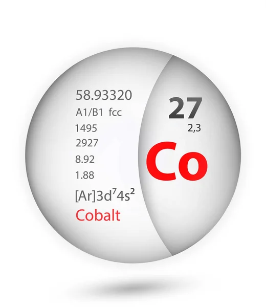 徽章样式中的钴图标 周期性表元素钴图标 一个化学标志集合图标可以用于在白色背景上的 — 图库矢量图片