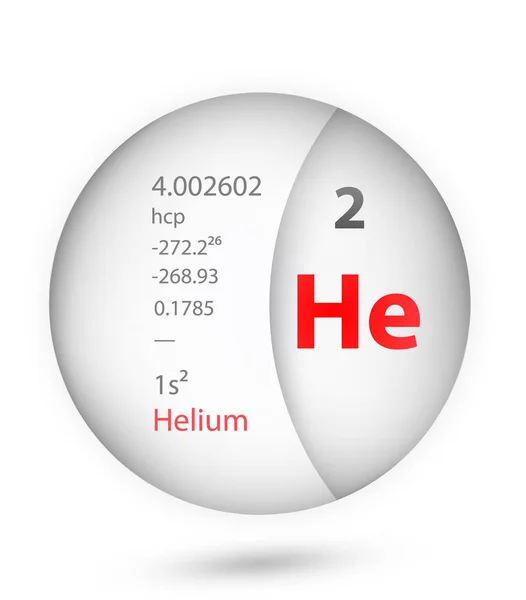 Helium Ikonen Badge Stil Periodiska Systemet Elementikon Helium Kemiska Tecken — Stock vektor