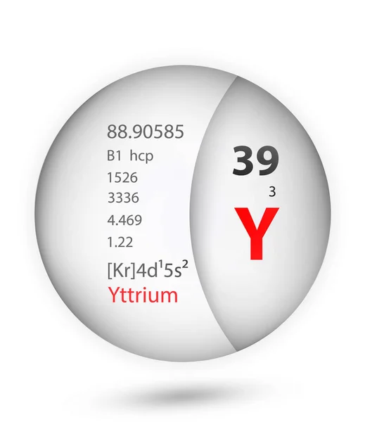 Yttrium Pictogram Badge Stijl Periodic Table Pictogram Van Het Element — Stockvector