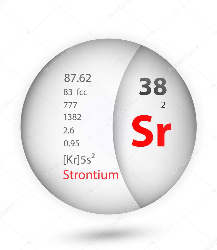 Strontium icon in badge style. Periodic table element Strontium icon. One of Chemical signs collection icon can be used for UI/UX on white background.