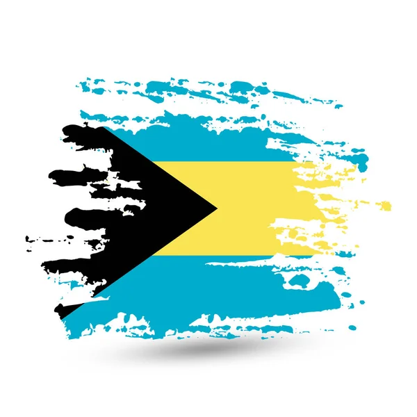 Pincel Grunge Com Bandeira Nacional Das Bahamas Pincel Fundo Curso — Vetor de Stock