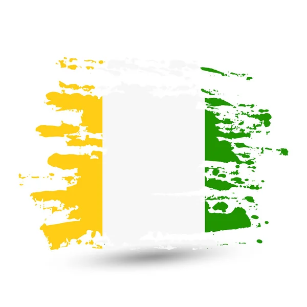 Grunge Brush Stroke Ireland National Flag Style Watercolor Drawing Vector — Stock Vector