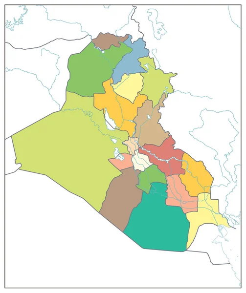 Irak Carte Politique Isolé Sur Blanc Pas Texto Carte Irak — Image vectorielle