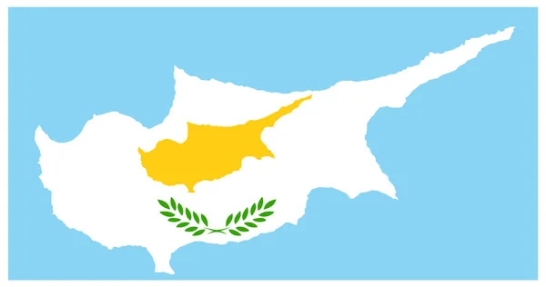 Kaart Van Cyprus Met Vlag Detailkaart Van Vector Met Vlag — Stockvector