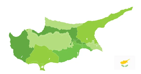 Zypern Karte Fleck Grüne Farben Isoliert Auf Weiß Kein Text — Stockvektor