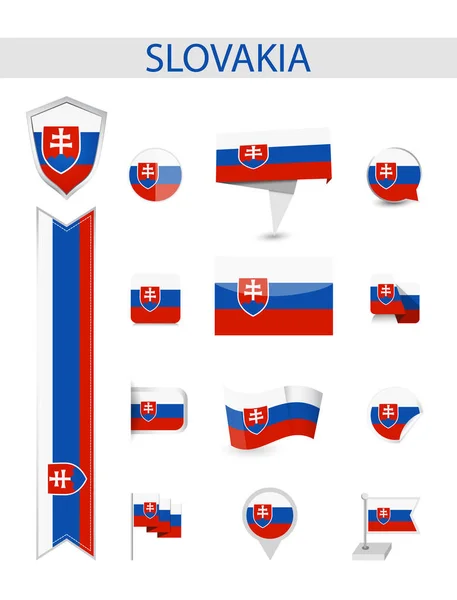 Slovakia Flag Collection — Stock Vector