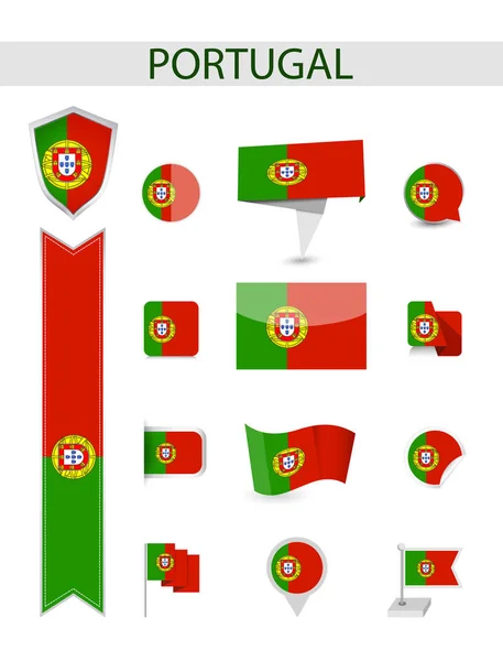 Πορτογαλία σημαία συλλογή — Διανυσματικό Αρχείο