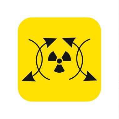Radyasyon kirliliği yön simge vektör. Vektör çizim.