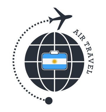 Arjantin hava yolculuğu. Vektör çizim.