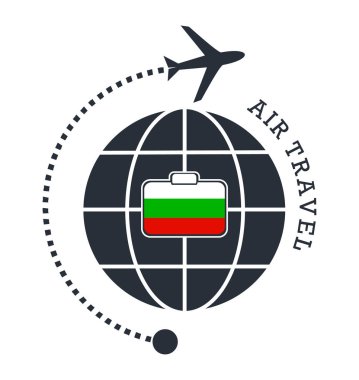 Bulgaristan hava yolculuğu. Vektör çizim.