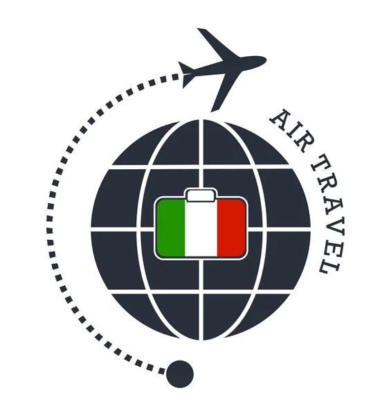 Italia viajes aéreos — Vector de stock