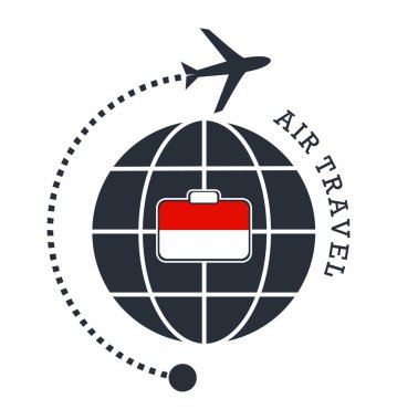 Monaco hava yolculuğu. Vektör çizim.