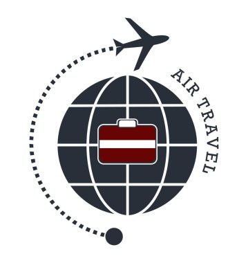 Letonya hava yolculuğu. Vektör çizim.