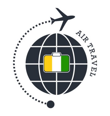 İrlanda hava yolculuğu. Vektör çizim.