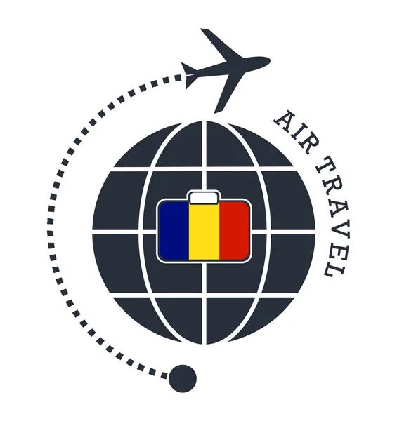 Roumanie Voyage Aérien Illustration Vectorielle — Image vectorielle