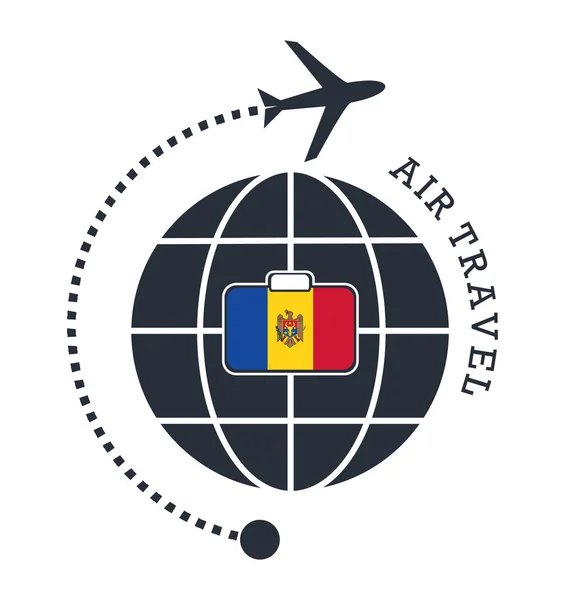 Moldova Voyage Aérien Illustration Vectorielle — Image vectorielle
