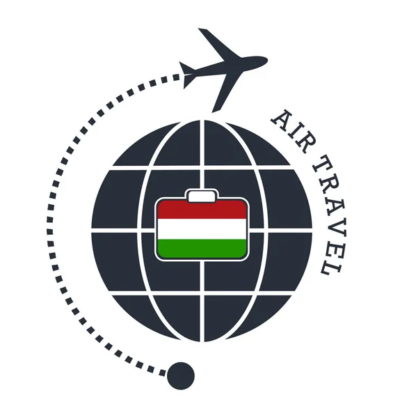 Hungría Viajes Aéreos Ilustración Vectorial — Vector de stock