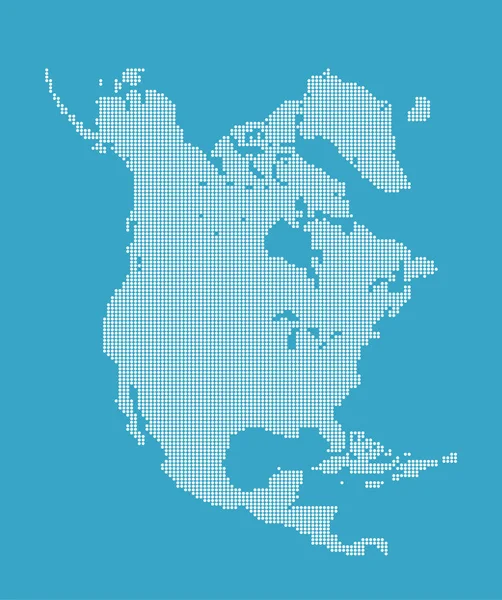 Dotted North America Map Illustration Inglês Vetor —  Vetores de Stock