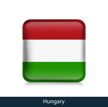 Macaristan bayrağı. Kare parlak rozet