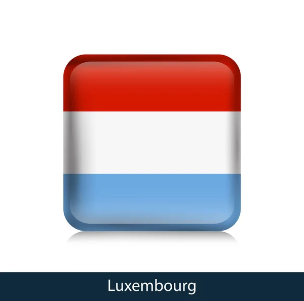 Luxemburgo - Distintivo brilhante quadrado — Vetor de Stock